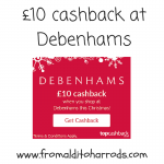 Get £10 cashback at Debenhams