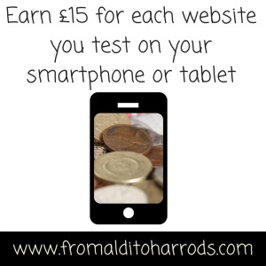 Earn £15 for each website you test on your smartphone or tablet