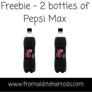 Freebie: 2 Bottles of Pepsi Max at Tesco