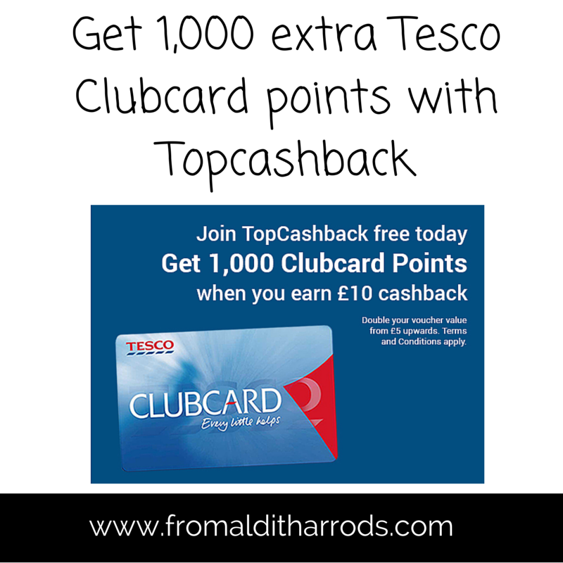 Get 1,000 extra Tesco Clubcard points with Topcashback