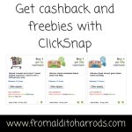 Cashback and freebies with ClickSnap