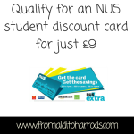 Qualify for an NUS student discount card for just £9