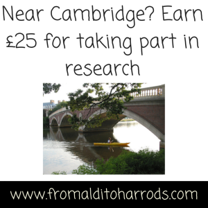 Near Cambridge? Earn £25 for taking part in research