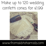 Make up to 120 wedding confetti cones for £1.99