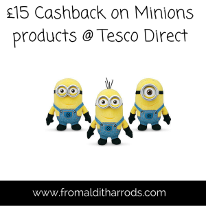£15 cashback on Minions items at Tesco Direct